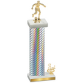 Accented Single Silver Carbon Fiber Third Place Soccer Trophy