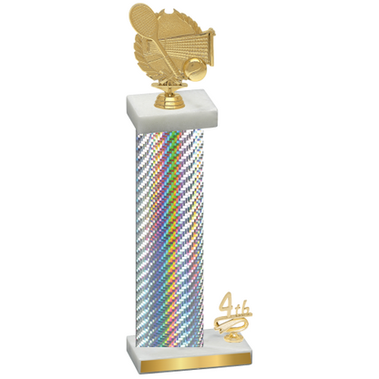 Accented Single Silver Carbon Fiber Fourth Place Tennis Trophy