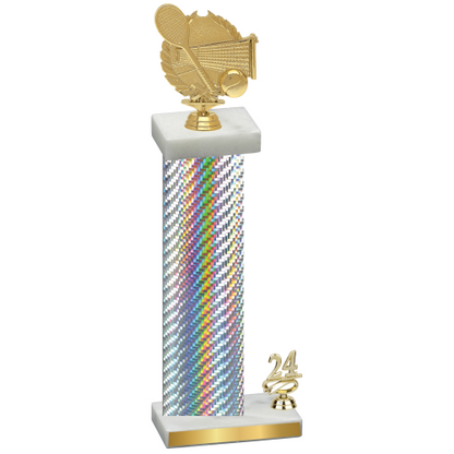 Accented Single Silver Carbon Fiber Year Tennis Trophy