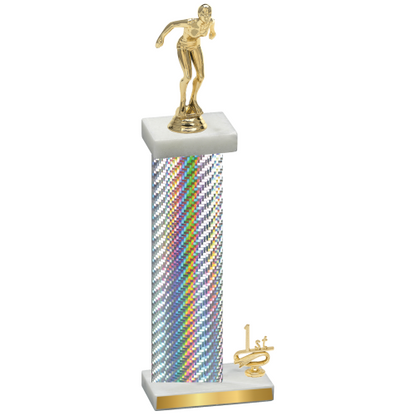 Accented Single Silver Carbon Fiber First Place Tennis Trophy