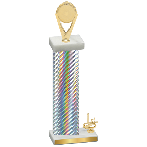 Accented Single Silver Carbon Fiber First Place Insert Trophy