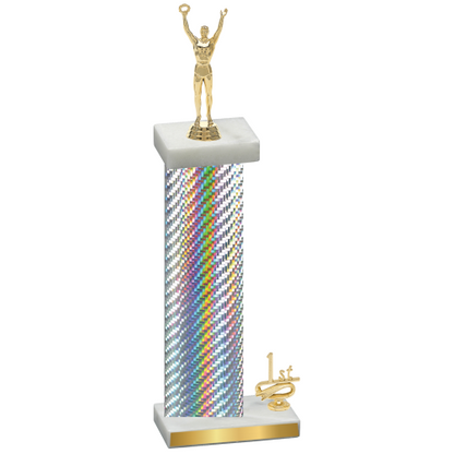 Accented Single Silver Carbon Fiber First Place Victory Trophy