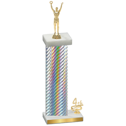 Accented Single Silver Carbon Fiber Fourth Place Victory Trophy