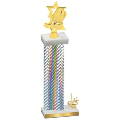 Accented Single Silver Carbon Fiber First Place Pickleball Trophy