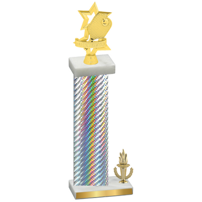 Accented Single Silver Carbon Fiber Victory Pickleball Trophy