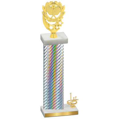 Accented Single Silver Carbon Fiber First Place Pickleball Trophy