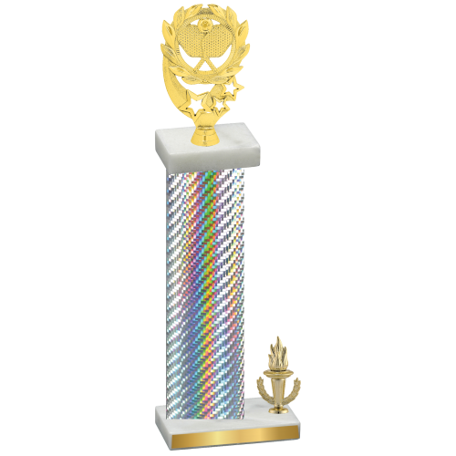 Accented Single Silver Carbon Fiber Victory Pickleball Trophy