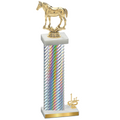 Accented Single Silver Carbon Fiber First Place Horses Trophy