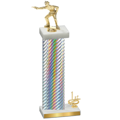 Accented Single Silver Carbon Fiber First Place Shooter Trophy