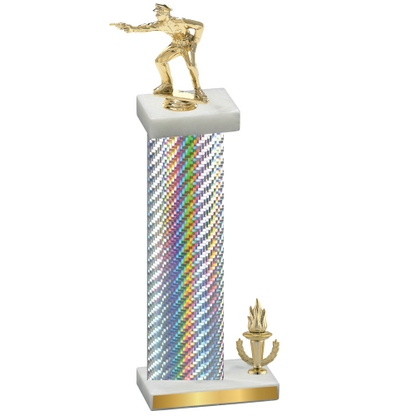 Accented Single Silver Carbon Fiber Victory Shooter Trophy