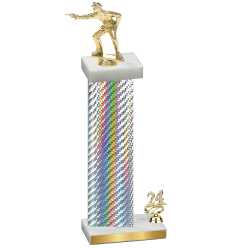 Accented Single Silver Carbon Fiber Year Shooter Trophy