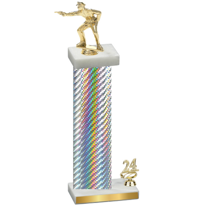 Accented Single Silver Carbon Fiber Year Shooter Trophy