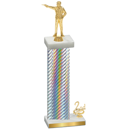 Accented Single Silver Carbon Fiber Second Place Shooter Trophy