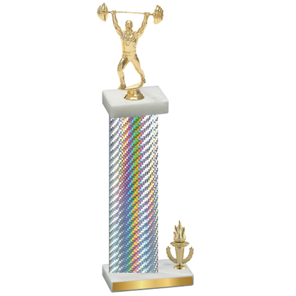 Accented Single Silver Carbon Fiber Victory Weights Trophy