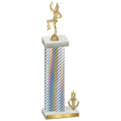 Accented Single Silver Carbon Fiber Victory Majorette Trophy