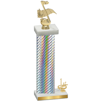 Accented Single Silver Carbon Fiber First Place Music Trophy