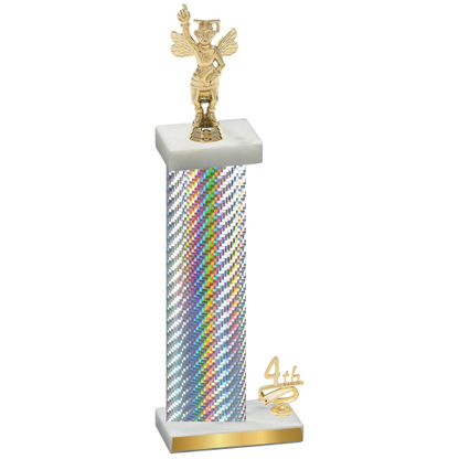 Accented Single Silver Carbon Fiber Fourth Place Academics Trophy