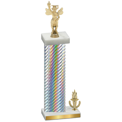 Accented Single Silver Carbon Fiber Victory Academics Trophy