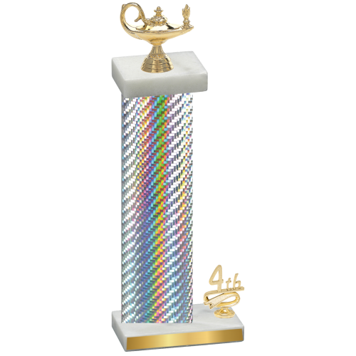 Accented Single Silver Carbon Fiber Fourth Place Academics Trophy