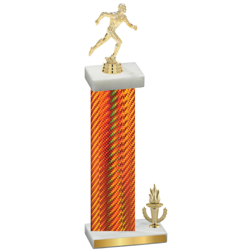 Accented Single Orange Carbon Fiber Victory Running Trophy