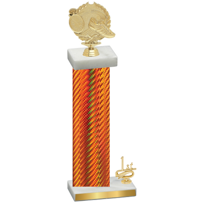 Accented Single Orange Carbon Fiber First Place Running Trophy