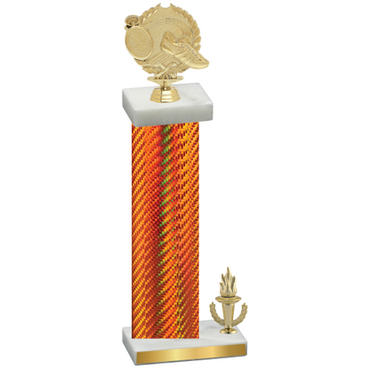 Accented Single Orange Carbon Fiber Victory Running Trophy