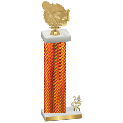 Accented Single Orange Carbon Fiber Year Tennis Trophy