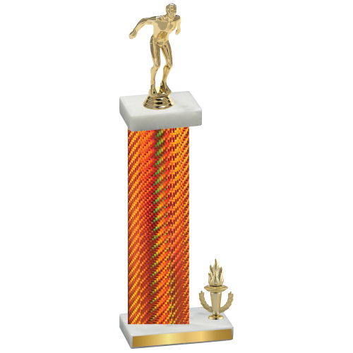 Accented Single Orange Carbon Fiber Victory Swimming Trophy