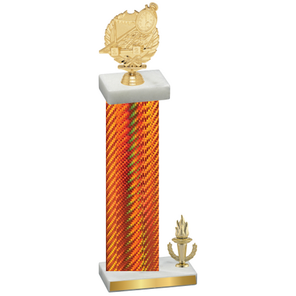 Accented Single Orange Carbon Fiber Victory Swimming Trophy