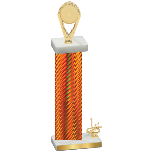 Accented Single Orange Carbon Fiber First Place Insert Trophy