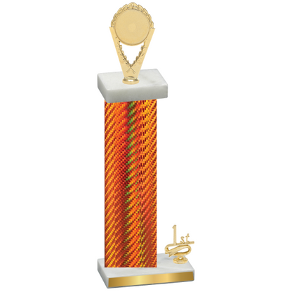 Accented Single Orange Carbon Fiber First Place Insert Trophy