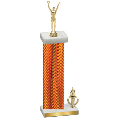 Accented Single Orange Carbon Fiber Victory Victory Trophy