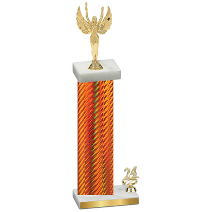 Accented Single Orange Carbon Fiber Year Victory Trophy