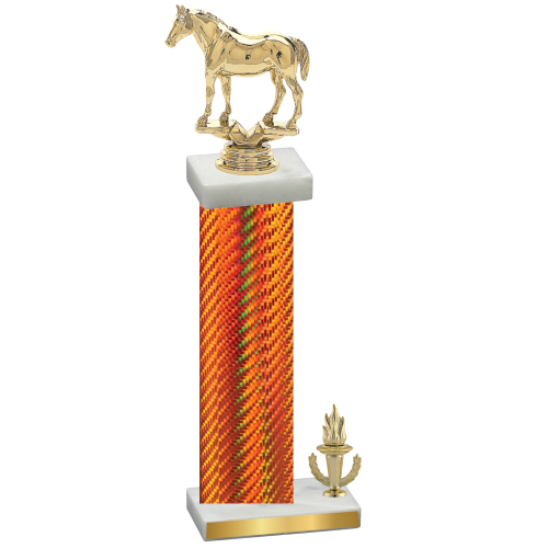 Accented Single Orange Carbon Fiber Victory Horses Trophy