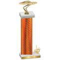 Accented Single Orange Carbon Fiber First Place Cars Trophy