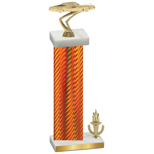 Accented Single Orange Carbon Fiber Victory Cars Trophy