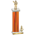 Accented Single Orange Carbon Fiber Victory Holiday Trophy