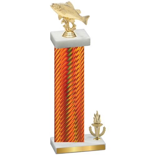 Accented Single Orange Carbon Fiber Victory Fishing Trophy