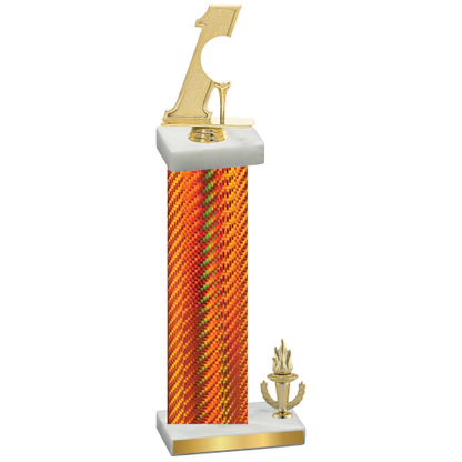 Accented Single Orange Carbon Fiber Victory Golf Trophy