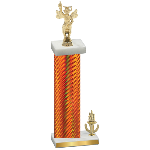 Accented Single Orange Carbon Fiber Victory Academics Trophy