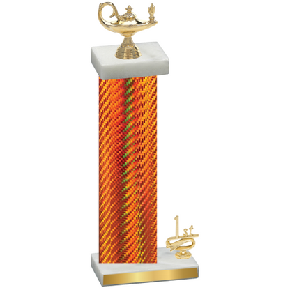 Accented Single Orange Carbon Fiber First Place Academics Trophy