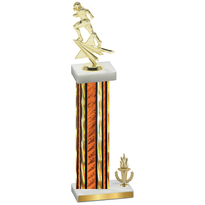 Accented Single Orange Glacier Victory Football Trophy