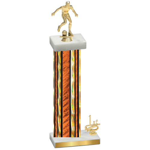 Accented Single Orange Glacier First Place Soccer Trophy