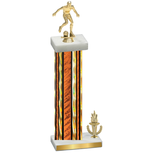 Accented Single Orange Glacier Victory Soccer Trophy