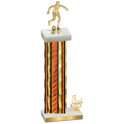 Accented Single Orange Glacier Third Place Soccer Trophy
