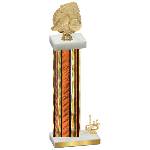 Accented Single Orange Glacier First Place Soccer Trophy