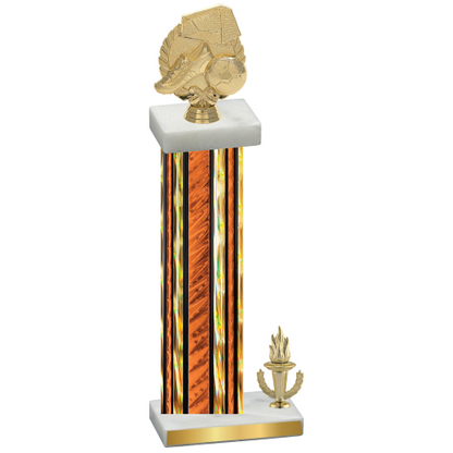 Accented Single Orange Glacier Victory Soccer Trophy