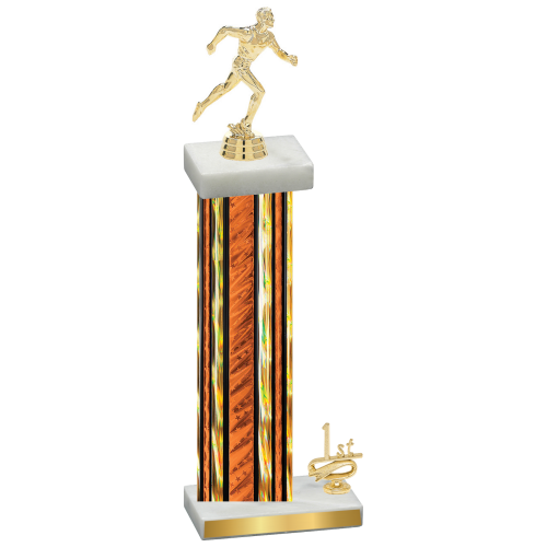 Accented Single Orange Glacier First Place Running Trophy