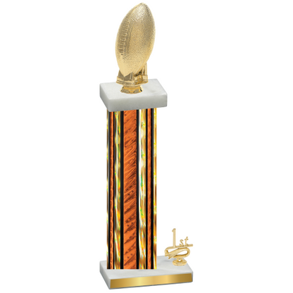 Accented Single Orange Glacier First Place Football Trophy