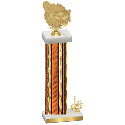 Accented Single Orange Glacier First Place Tennis Trophy